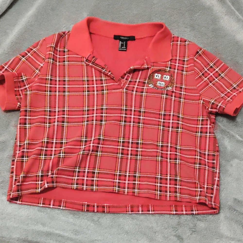 Plaid Harvard Crop Top